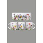 Fizello Yabani Çiçekler Temalı Kupa, 330 ml, Beyaz, Seramik FIZELLO-MUG-wildflower-103 FIZELLO-MUG-wildflower-103