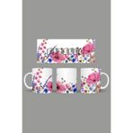 Fizello Yabani Çiçekler Temalı Kupa, 330 ml, Beyaz, Seramik FIZELLO-MUG-wildflower-108