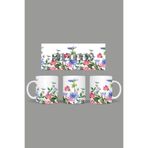 Fizello Yabani Çiçekler Temalı Kupa, 330 ml, Beyaz, Seramik FIZELLO-MUG-wildflower-109 FIZELLO-MUG-wildflower-109