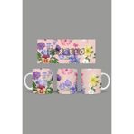 Fizello Yabani Çiçekler Temalı Kupa, 330 ml, Beyaz, Seramik FIZELLO-MUG-wildflower-110 FIZELLO-MUG-wildflower-110