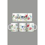 Fizello Yabani Çiçekler Temalı Kupa, 330 ml, Beyaz, Seramik FIZELLO-MUG-wildflower-115