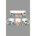 Fizello Yabani Çiçekler Temalı Kupa, 330 ml, Beyaz, Seramik FIZELLO-MUG-wildflower-117