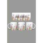 Fizello Yabani Çiçekler Temalı Kupa, 330 ml, Beyaz, Seramik FIZELLO-MUG-wildflower-18 FIZELLO-MUG-wildflower-18