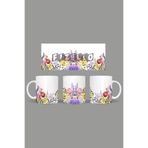 Fizello Yabani Çiçekler Temalı Kupa, 330 ml, Beyaz, Seramik FIZELLO-MUG-wildflower-23