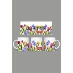 Fizello Yabani Çiçekler Temalı Kupa, 330 ml, Beyaz, Seramik FIZELLO-MUG-wildflower-25