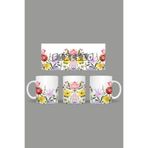 Fizello Yabani Çiçekler Temalı Kupa, 330 ml, Beyaz, Seramik FIZELLO-MUG-wildflower-37 FIZELLO-MUG-wildflower-37
