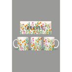 Fizello Yabani Çiçekler Temalı Kupa, 330 ml, Beyaz, Seramik FIZELLO-MUG-wildflower-46 FIZELLO-MUG-wildflower-46