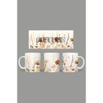 Fizello Yabani Çiçekler Temalı Kupa, 330 ml, Beyaz, Seramik FIZELLO-MUG-wildflower-53 FIZELLO-MUG-wildflower-53