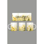 Fizello Yabani Çiçekler Temalı Kupa, 330 ml, Beyaz, Seramik FIZELLO-MUG-wildflower-56 FIZELLO-MUG-wildflower-56