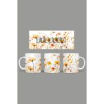 Fizello Yabani Çiçekler Temalı Kupa, 330 ml, Beyaz, Seramik FIZELLO-MUG-wildflower-57 FIZELLO-MUG-wildflower-57