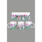 Fizello Yabani Çiçekler Temalı Kupa, 330 ml, Beyaz, Seramik FIZELLO-MUG-wildflower-58 FIZELLO-MUG-wildflower-58