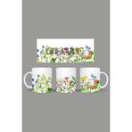 Fizello Yabani Çiçekler Temalı Kupa, 330 ml, Beyaz, Seramik FIZELLO-MUG-wildflower-64 FIZELLO-MUG-wildflower-64