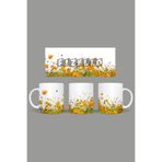 Fizello Yabani Çiçekler Temalı Kupa, 330 ml, Beyaz, Seramik FIZELLO-MUG-wildflower-66 FIZELLO-MUG-wildflower-66
