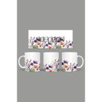 Fizello Yabani Çiçekler Temalı Kupa, 330 ml, Beyaz, Seramik FIZELLO-MUG-wildflower-68 FIZELLO-MUG-wildflower-68