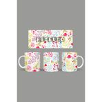 Fizello Yabani Çiçekler Temalı Kupa, 330 ml, Beyaz, Seramik FIZELLO-MUG-wildflower-74