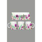 Fizello Yabani Çiçekler Temalı Kupa, 330 ml, Beyaz, Seramik FIZELLO-MUG-wildflower-82 FIZELLO-MUG-wildflower-82