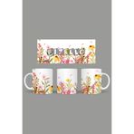 Fizello Yabani Çiçekler Temalı Kupa, 330 ml, Beyaz, Seramik FIZELLO-MUG-wildflower-84 FIZELLO-MUG-wildflower-84