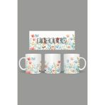 Fizello Yabani Çiçekler Temalı Kupa, 330 ml, Beyaz, Seramik FIZELLO-MUG-wildflower-87