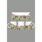 Fizello Yabani Çiçekler Temalı Kupa, 330 ml, Beyaz, Seramik FIZELLO-MUG-wildflower-94 FIZELLO-MUG-wildflower-94