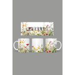 Fizello Yabani Çiçekler Temalı Kupa, 330 ml, Beyaz, Seramik FIZELLO-MUG-wildflower-98