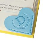 Fjdcslwx Baş Harfli Kişiselleştirilmiş Deri Kalp Kitap Ayracı, Sevimli 26 Harf Kadın ve Erkek, Öğretmen, Öğrenci, Kitap Severler Hediyeleri, Kitap Aksesuarları (Mavi, T) Okumak için Özel Köşe Kitap