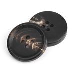 FJISD 15-28MM 30 adet siyah çiçek 4 göz düğmesi gerçek boynuz düğmeleri ceket gömlek gerçek manda boynuz Blazer düğmeleri takım elbise düğmeleri erkekler/kadınlar için