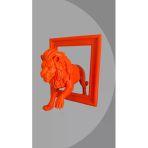 Fk Filament Çerçeveden Çıkan Aslan Figürü – 15 Cm Dekoratif Obje