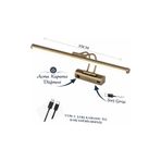 FK LİGHTİNG 35CM / USB Sarjlı Resim / Tablo / Ayna Üstü / Banyo / Ledli Aplik Flüt 3000K Günışığı eskitme kasa