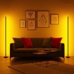 FKLIGHT 2 Adet Dekoratif Köşe LED Lambader -Led Lamba Işık Sistemi - Full Rgb 256 Renk - Siyah