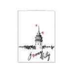 Fkm İstanbul Galata Lastikli Bloknot 96 Yaprak Çizgili 19x25 cm Ajanda
