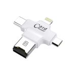 Flagen 4 In 1 Ios Android Type-C Lightning Usb-A Micro Sd Tf Kart Okuyucu - Beyaz