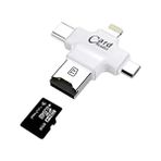 Flagen 4 In 1 Ios Android Type-C Lightning Usb-A Micro Sd Tf Kart Okuyucu - Beyaz