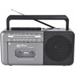 Flagen Retro Taşınabilir Kaset Çalar + Fm/am/sw Radyo Bluetooth & USB Mp3 Çalar Müzik Çalar Ses Sistemi - Gri