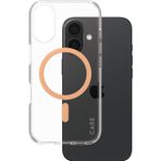 Flagship iPhone 16 MagSafe Uyumlu Urban Combat Şeffaf-Şeftali Telefon Kılıfı