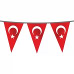 Flagturk 50 mt İpe Dizili Süsleme Üçgen Türk Bayrağı