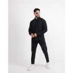 Flam Keten Günlük Minimalist Tarz Erkek Gömlek - 2XL - Siyah
