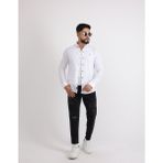Flam Keten Rahat Kesim Günlük Erkek Gömlek - Beyaz