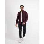 Flam Keten Rahat Kesim Günlük Erkek Gömlek - Bordo