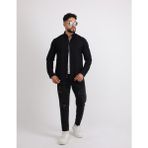 Flam Keten Slim Fit Spor ve Şık Erkek Gömlek - Siyah