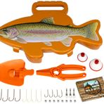 Flambeau Outdoors Wild Bite Olta Takımı Seti | Turuncu/Alabalık - Yeni Başlayanlar için Takım Kutusu, Levrek/Panfish/Alabalık, Kürek ve Pense yakalamak için 25 Parça Çok Amaçlı Takım Çeşitleri
