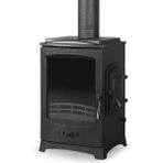 Flame Stove FS-201YK Lodi Yan Kapak Tek Camlı Yan Kapaklı (Füme) Döküm Soba