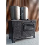 Flame Stove Mat Siyah 47'lik Döküm Tuğlalı Kovalı Kuzineli Emaye Soba