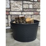 Flame Stove Mat Siyah Oval Odun Kovası