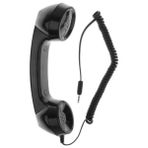 Flameer 2x3,5 mm Siyah Mikrofon Klasik Telefon Alıcısı