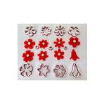 flament aşk Polimer Kil Kalıbı-Çiçek-Seti-3.5 CM