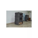 Flamestove Altara Premium Fs-033 Ykst Tek Camlı Kuzineli Odunluklu Yan Kapaklı Döküm Soba