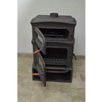 flamestove Altara Premium Ykst Tek Camlı Kuzineli Odunluklu Yan Kapaklı Döküm Soba