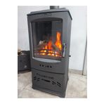Flamestove Lodi Style Tek Camlı Odun Hazneli Füme Döküm Soba