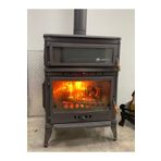 flamestove Retro Dik Kuzineli Tek Camlı Kuzineli Yan Kapaklı Döküm Soba