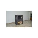 flamestove Retro Lüx Yk Style 3 Camlı Yan Kapaklı Odunluklu Şömine Döküm Soba